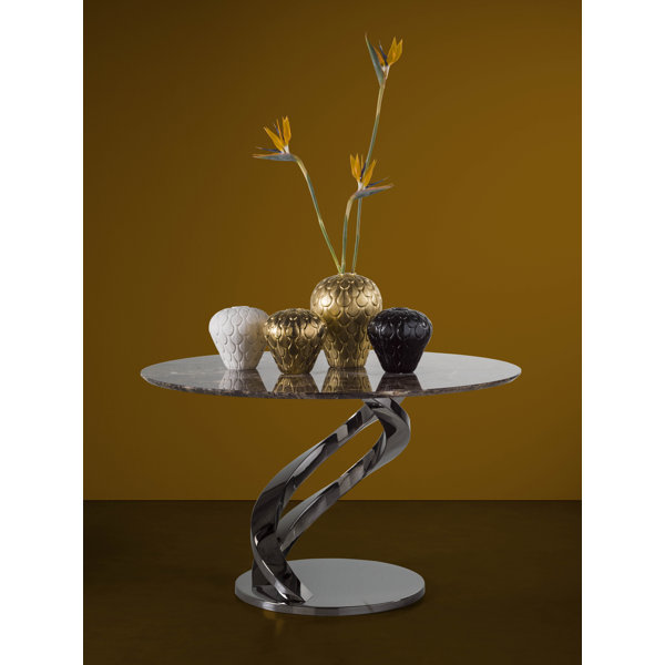 H BOUTIQUE 47" Genuine Marble Pedestal Dining Table Wayfair